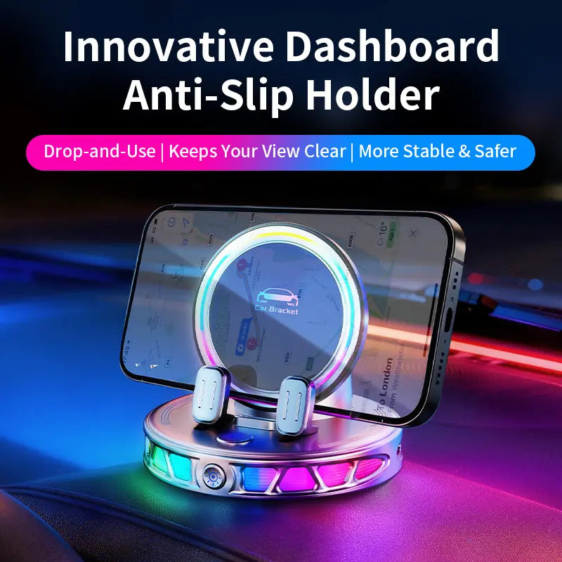 Smart 360° Wireless Charging Car Mount with RGB Ambient Lighting
