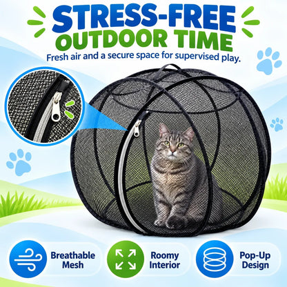 🐱 Rolling Pop-Up Cat Play Ball– 360° Panoramic Playpen 🐾