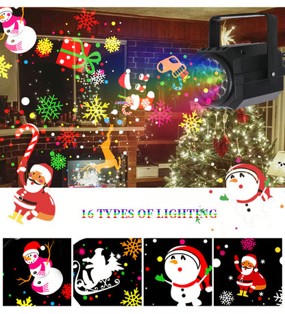 🌈📽️Magical Christmas LED Projector|16 Stunning Holiday Patterns to Light Up Your Home!✨
