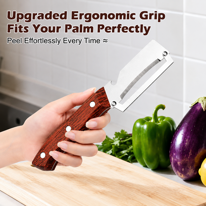🔥Wooden-Handled Stainless Steel Sharp Peeler