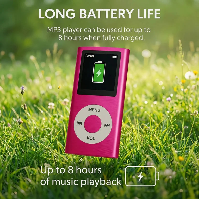 Portable MP3 Player – Compact Digital Music Player with LCD Screen & TF Card Support